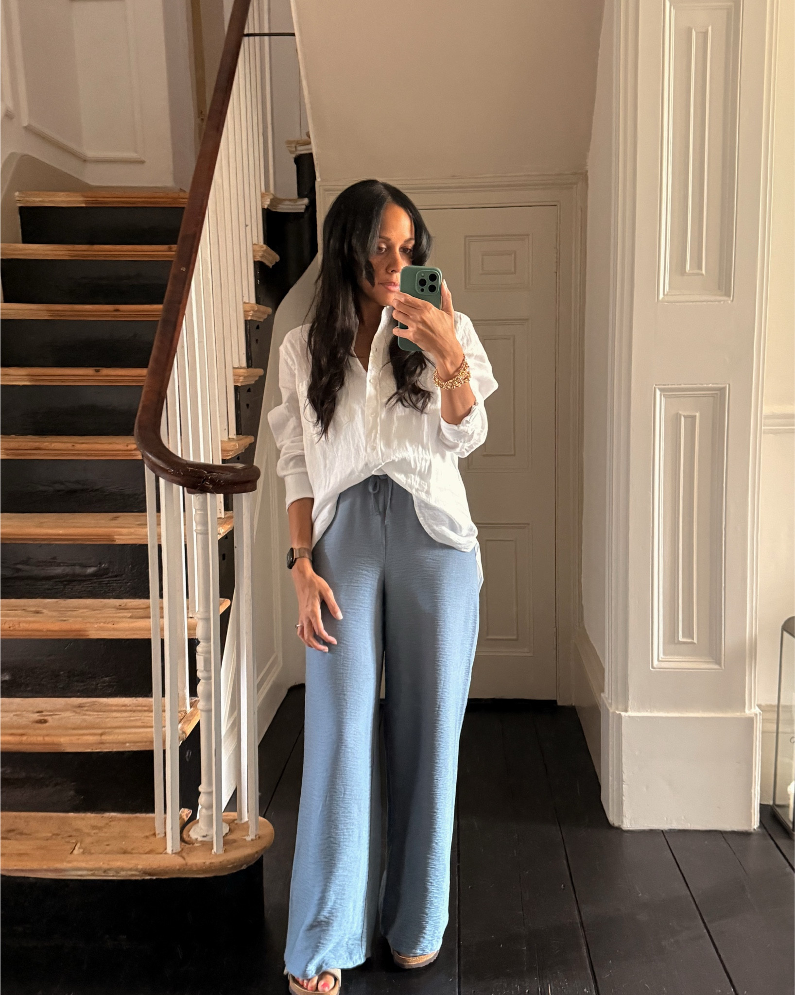 All linen 🩵 Perfect for those muggy days but when showers are due 

I’m wearing a medium in the shirt for an oversized look. 



#LTKsummer #LTKeurope #LTKstyletip