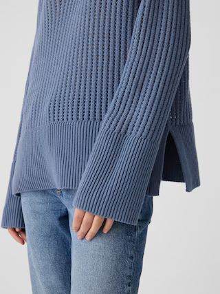 Relaxed Crochet V-Neck Sweater | Gap Factory