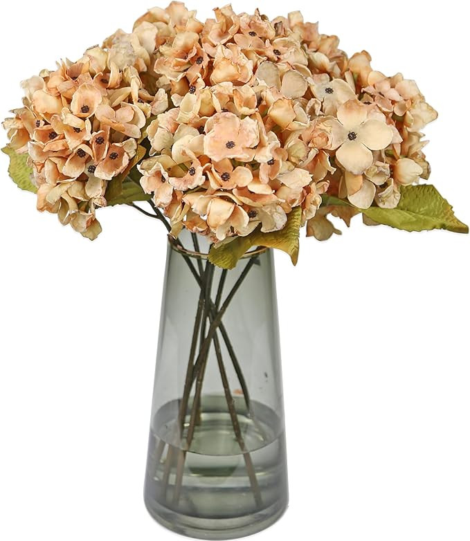 TOPIA Silk Fall Flowers Artificial Dried Hydrangea Artificial Fall Bouquet Fake Dried Flowers for... | Amazon (US)