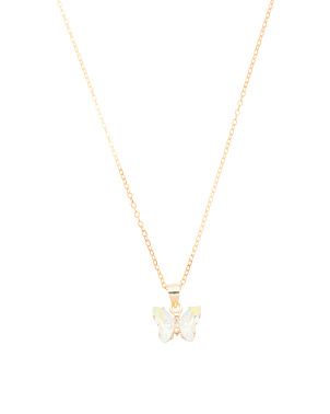 Gold Plated Sterling Silver Crystal Butterfly Necklace | Jewelry | Marshalls | Marshalls