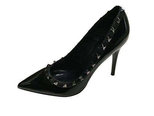 Kaitlyn Pan Genuine Leather Studded Pointed Toe High Heel Stiletto Pumps | Amazon (US)