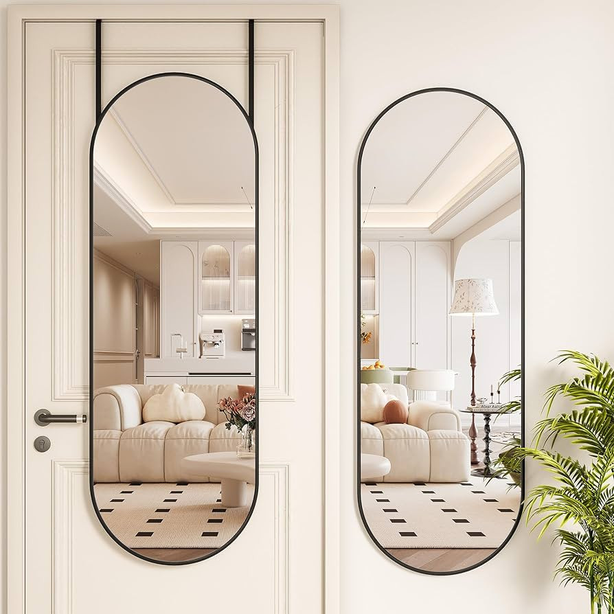 Hasipu 47 x 16 in Arched Over-The-Door Full-Length Mirror, Tempered Glass, Aluminum Frame \u2014 ... | Amazon (US)