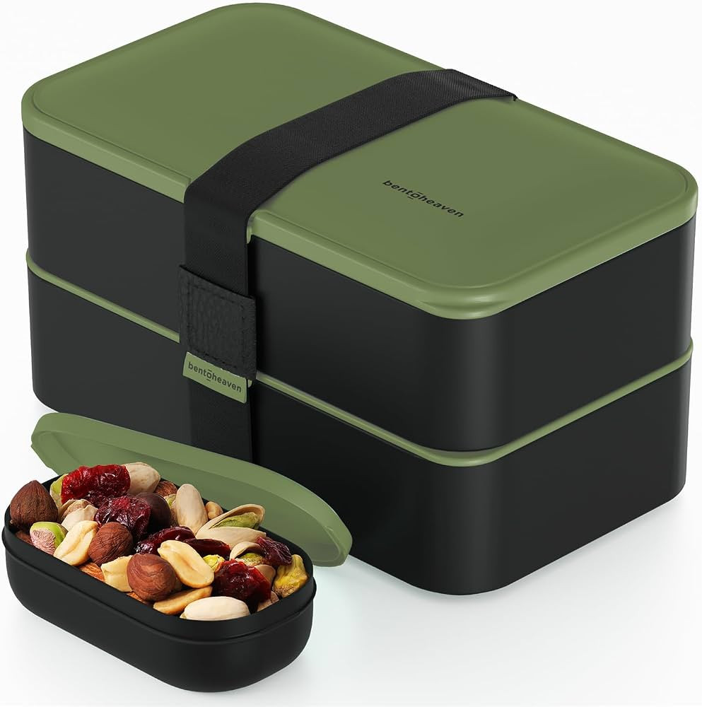 Bentoheaven Premium Bento Box Adult Lunch Box with Compartments for Women & Men, Set of Utensil &... | Amazon (US)