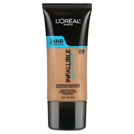 L Oreal Paris Infallible Pro-Glow Liquid Foundation Makeup 209 Caramel Beige 1 fl oz | Walmart (US)