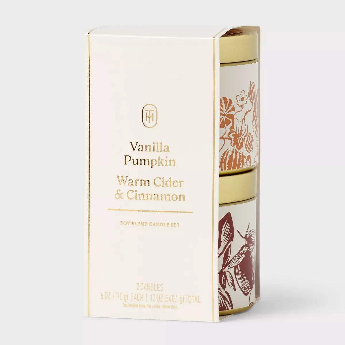 2pk Tin Candle Set Vanilla Pumpkin 6oz - Threshold™ | Target