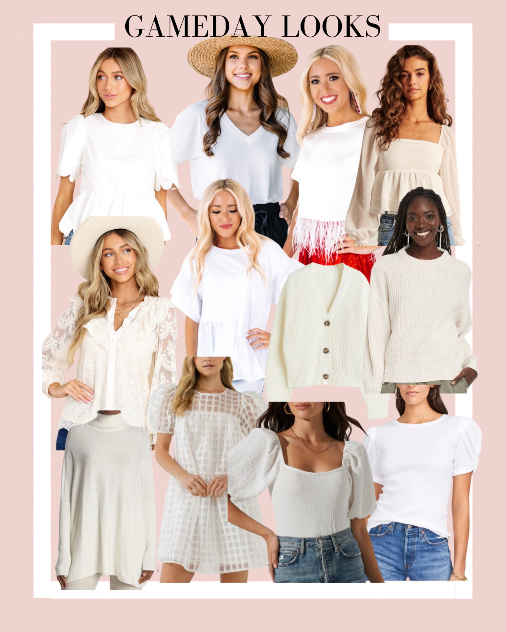 College gameday. Gameday outfits. White tops. Fall outfits 

#LTKunder100 #LTKSeasonal #LTKunder50