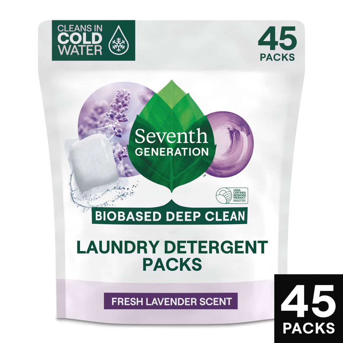 Seventh Generation Laundry Detergent Packs Fresh Lavender - 45ct/37.05oz | Target