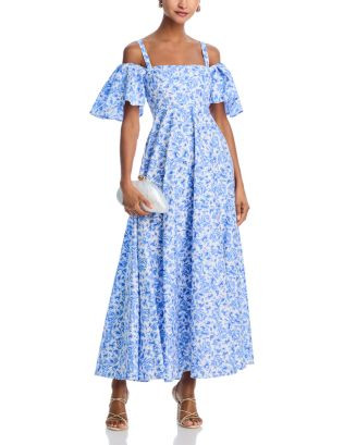 AQUA Off-the-Shoulder Cotton Maxi Dress - Exclusive  | Bloomingdale's Women | Bloomingdale's (US)