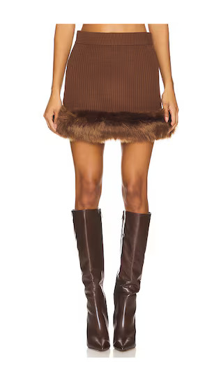 Fran Mini Skirt in Chocolate | Revolve Clothing (Global)
