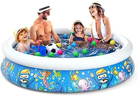 Jasonwell Inflatable Kids Kiddie Pool - Wading Pool for Toddler Durable Swimming Pool Family Above G | Amazon (US)