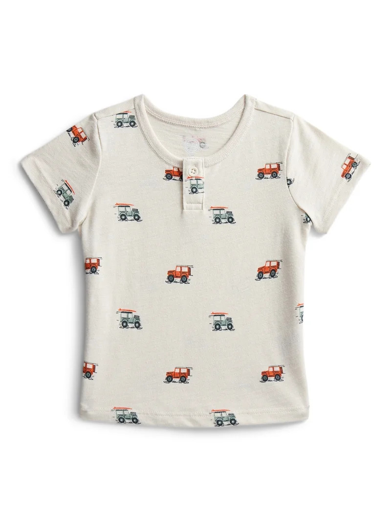 Wonder Nation Baby Boys Henley Tee with Short Sleeves, Sizes 0M-24M - Walmart.com | Walmart (US)