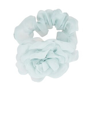 Emi Jay Camellia Scrunchie in Pale Blue | FWRD | FWRD 