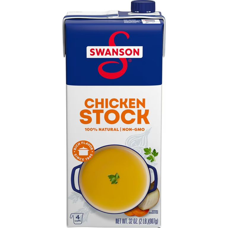 Swanson 100% Natural, Gluten-Free Chicken Stock, 32 oz Carton | Walmart (US)