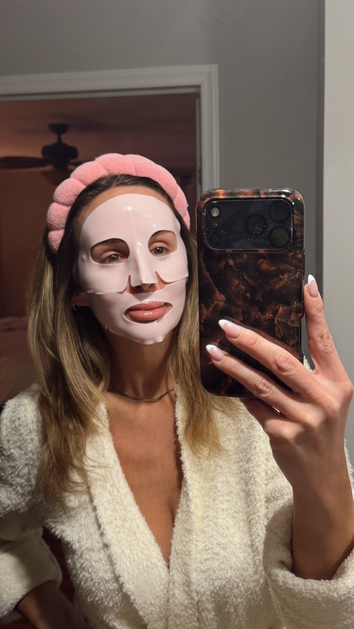 self care nights 🫧🙌🏼 first time trying this mask + i liked it. it left my skin feeling hydrated + plump! linked the lip balm saving my lips this winter— this is a nighttime must! 

#LTKBeauty