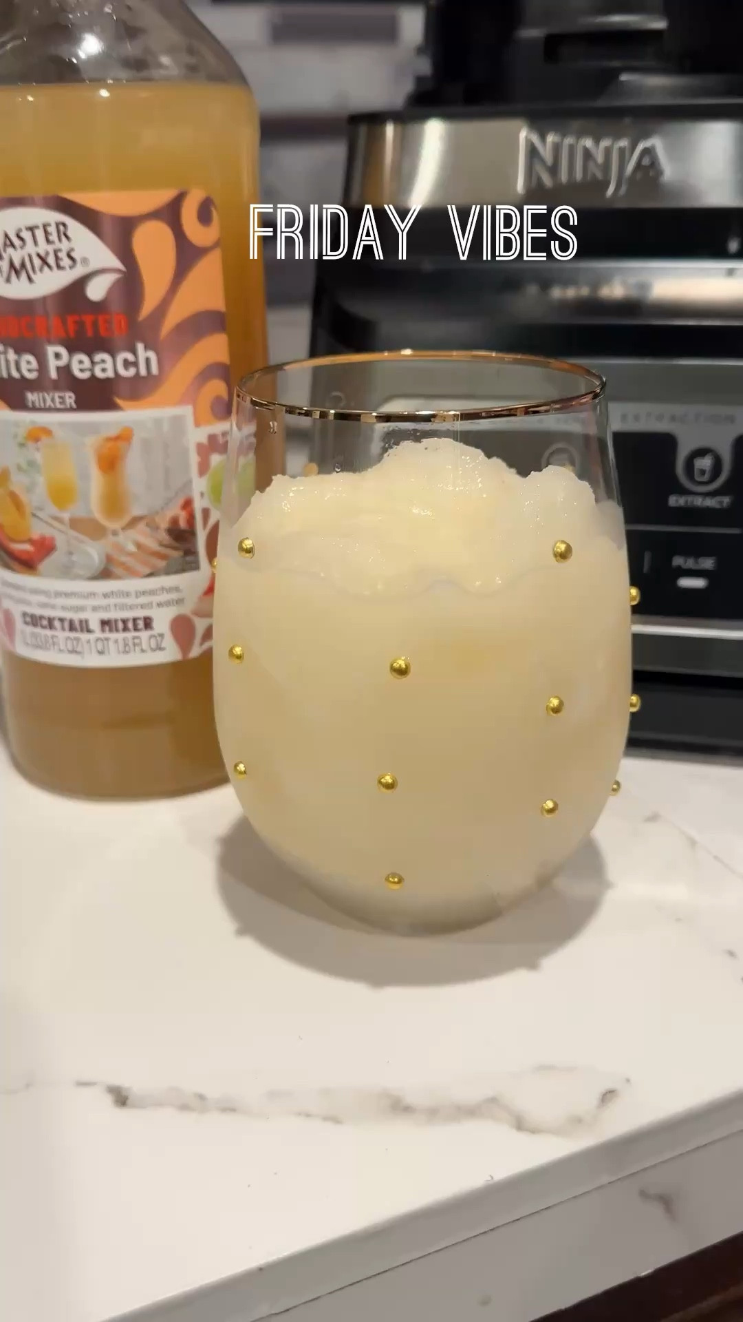 White Peach Margarita with the crest glass from TJ Maxx!! Friday vibes  #cocktailtime #drinks #margarita 

#LTKfoodie #LTKdayinmylife #LTKselfcare