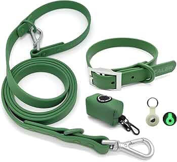 Dog Collar and Leash Set, Waterproof Adjustable Stinkproof Pet Collars Leashes for Large, Medium ... | Amazon (US)