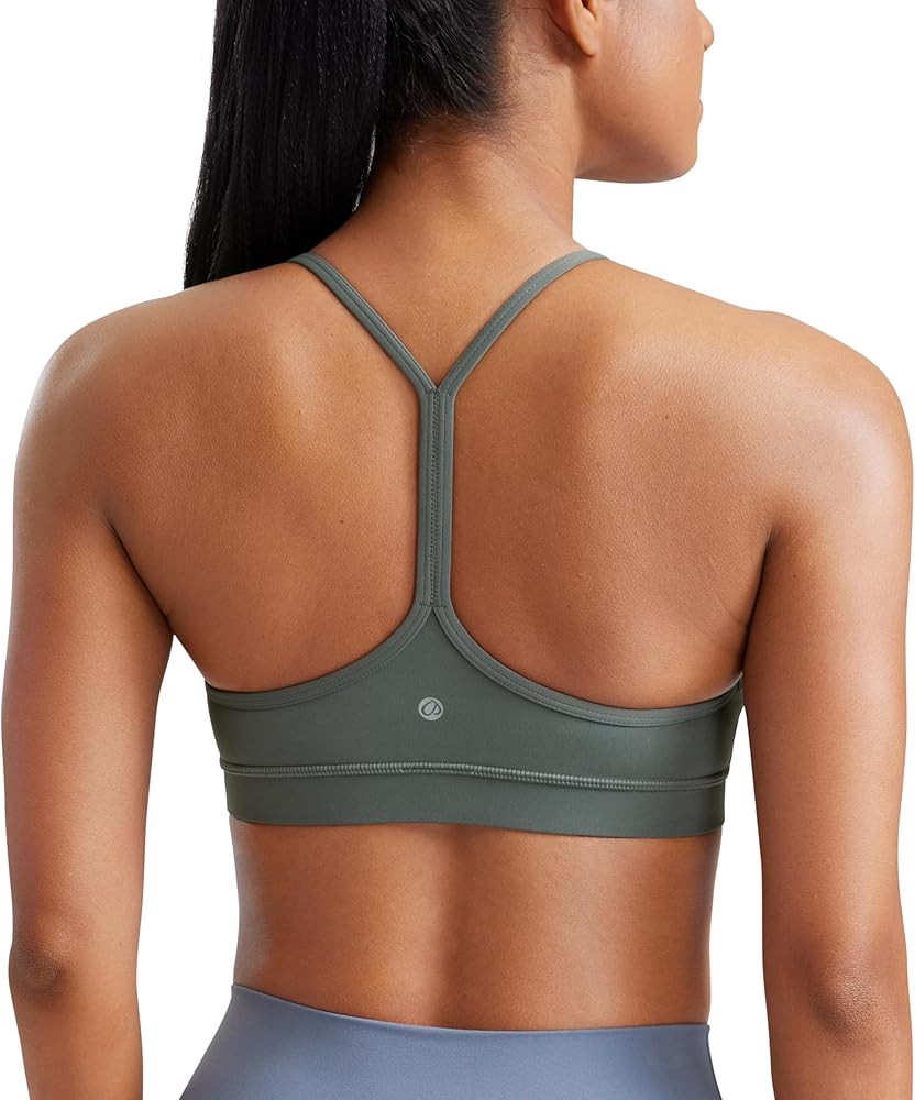 CRZ YOGA Butterluxe Y Back Sports Bras for Women - Padded Racerback Low Impact Spaghetti Thin Str... | Amazon (US)