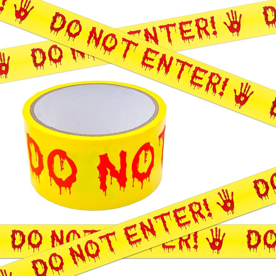 Halloween Decorations Caution Tape,Do Not Enter Yellow Scary Caution Tape Roll 4.8CM*25M Hazard W... | Amazon (US)