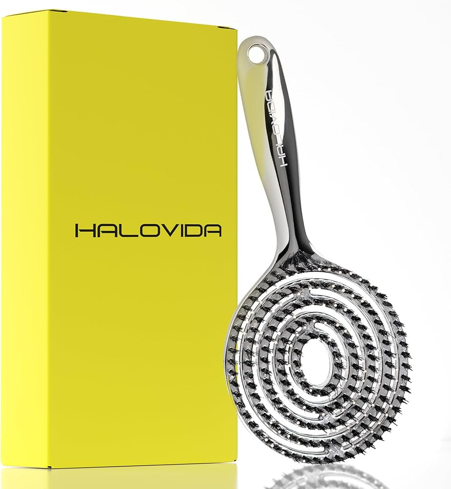 HALOVIDA Hair Brush for Women with Double layer Boar Bristle & Nylon Detangler with Elastic Air C... | Amazon (US)