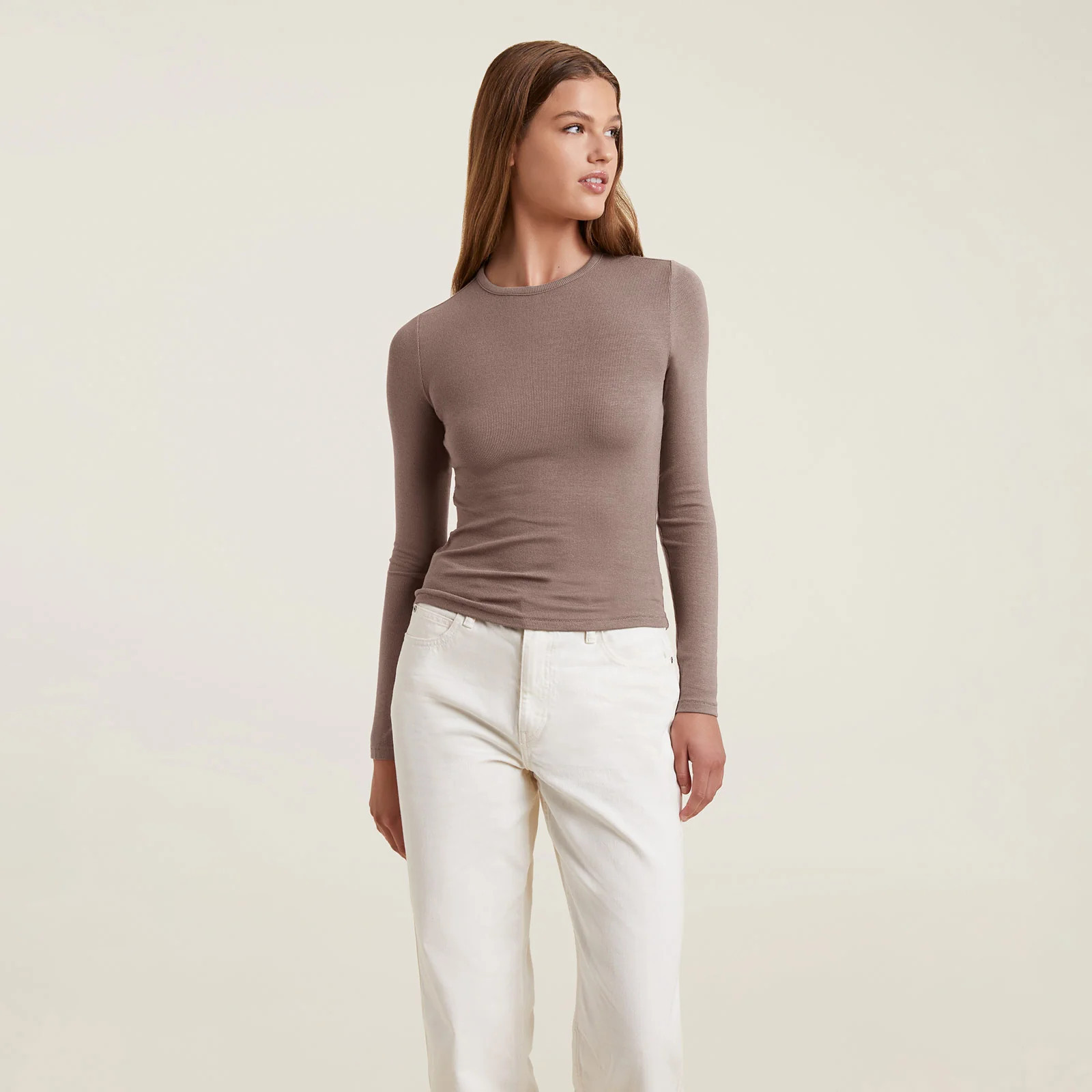 Slinky Rib Shirt | Mocha - nuuds | nuuds