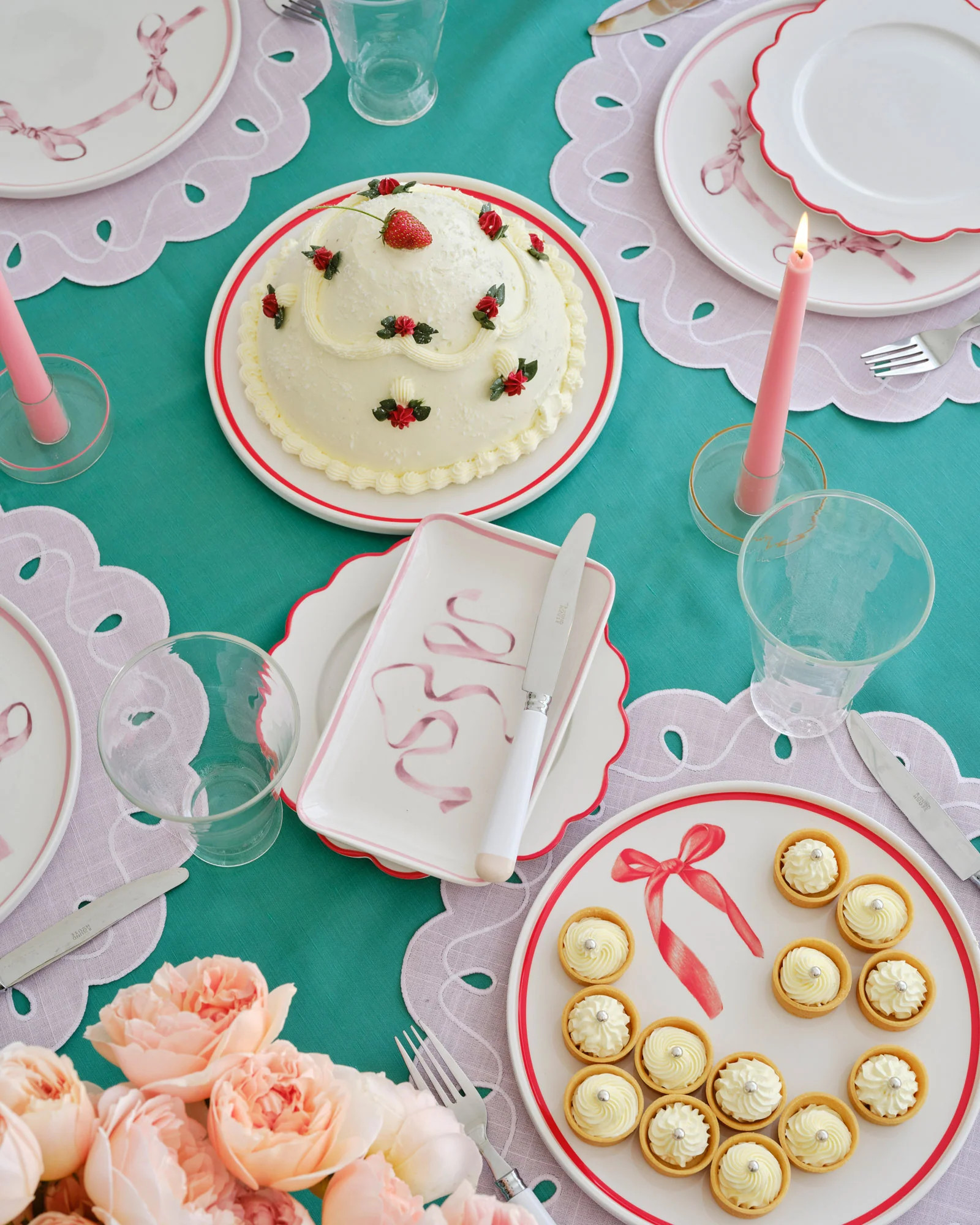 Forest Green Wave Dinner Plates - Set of 4 | In The Roundhouse