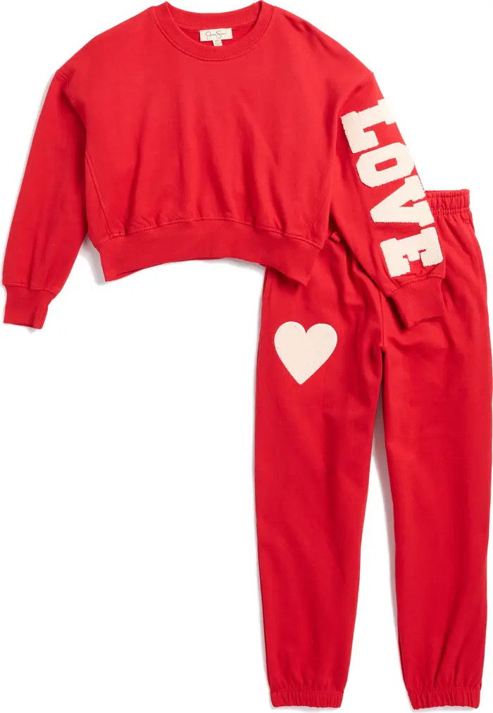Jessica Simpson Kids' Love Lounge Sweatshirt & Joggers Set | Nordstromrack | Nordstrom Rack