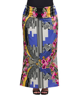 Plus Size Print Fold Over Waist Maxi Skirt | Macy's