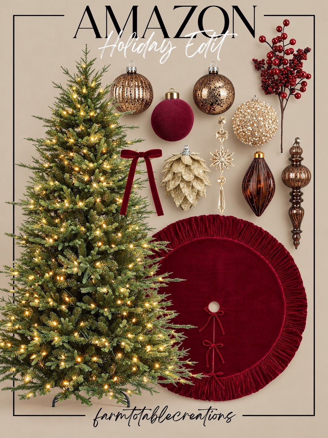 A LITTLE BURGUNDY & A LOT OF CHRISTMAS MAGIC 🎄✨ Rich burgundy velvet, vintage-inspired ornaments, warm twinkling lights, and just the right amount of sparkle! These Amazon Christmas finds are giving all the cozy, timeless holiday vibes. ❤️

#LTKHoliday #LTKHome #LTKChristmas #AmazonHome #ChristmasDecor #HolidayDecor