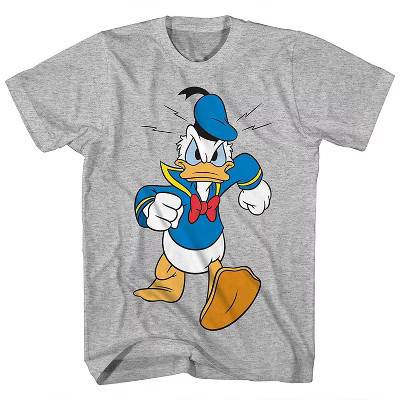 Mens Disney Donald Duck Shirt - Classic Vintage Donald Duck Tee Shirt - Donald Duck Graphic T-Shirt (Heather, Small) | Target