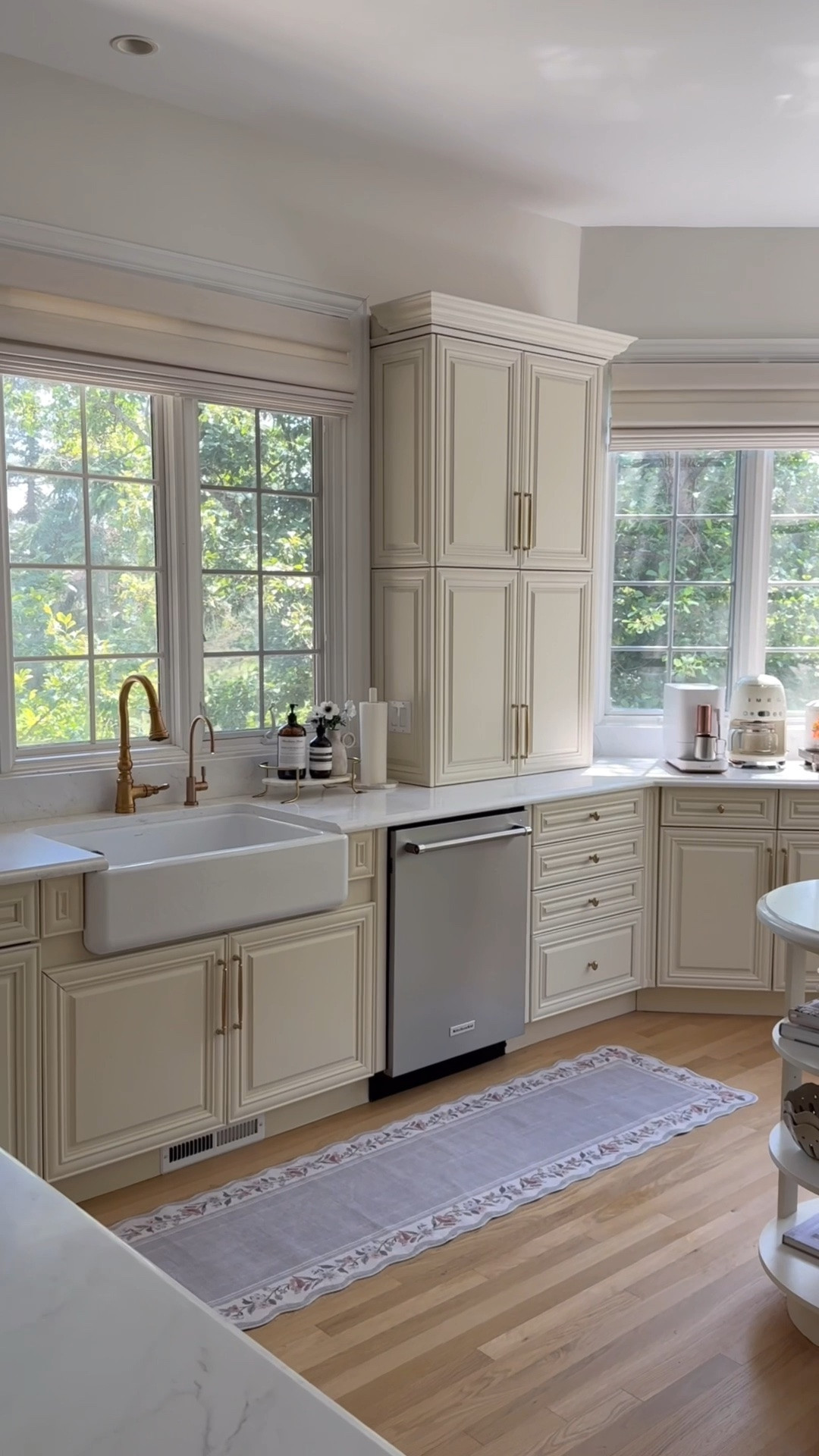 a classic and traditional style kitchen has my heart! 🥹🫶🏼 after living here for nearly a year, we finally are updating the window treatments! Yay! 🥳 got these gorgeous Roman shades installed in our kitchen and a few other places in the home and couldn’t love them more! Also swapped my kitchen runner for this guy that is washable and a cutie. What do you think of it?

#LTKHome