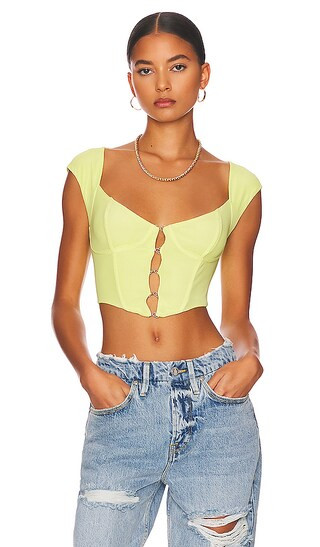 Myla Corset Crop Top in Sunny Lime | Revolve Clothing (Global)