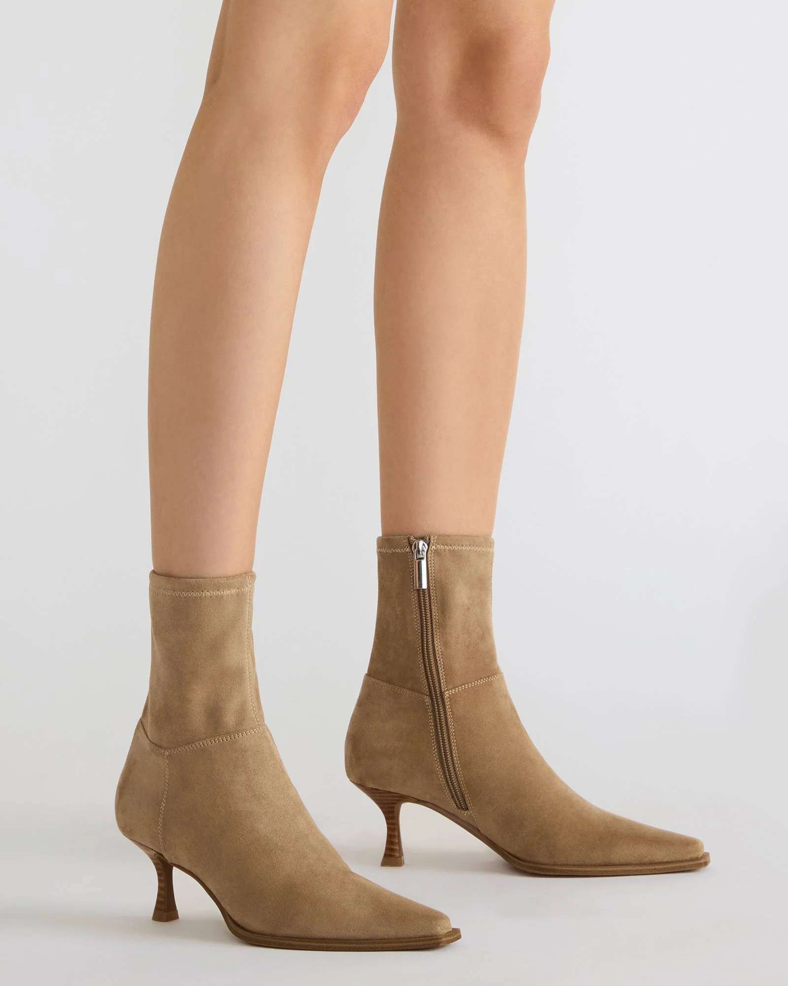 STASIA Taupe Pointed-Toe Kitten Heel Women's Ankle Boot | Steve Madden (US)