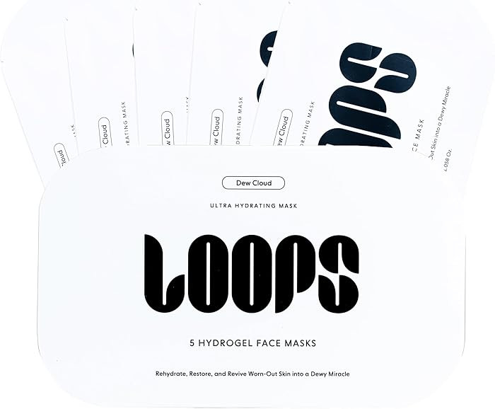 LOOPS Dew Cloud Ultra Hydrating Hydrogel Korean Face Mask for Every Skin Type - Five Ultra Hydrat... | Amazon (US)