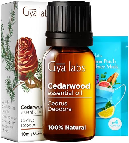 Gya Labs Cedarwood Essential Oil for Hair and Diffuser - 0.34 Fl Oz - 100% Pure Natural Cedarwood Oil for Hair Aromatherapy Skin & Candle Making - Fresh Woodsy Piney Scent | Amazon (US)