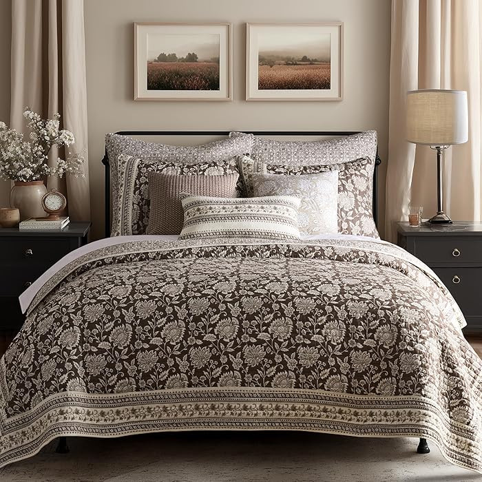 Levtex Home Adare Cocoa Reversible King/Cal King Quilt Set (106x92in) and 2 Pillow Shams (36x20in... | Amazon (US)