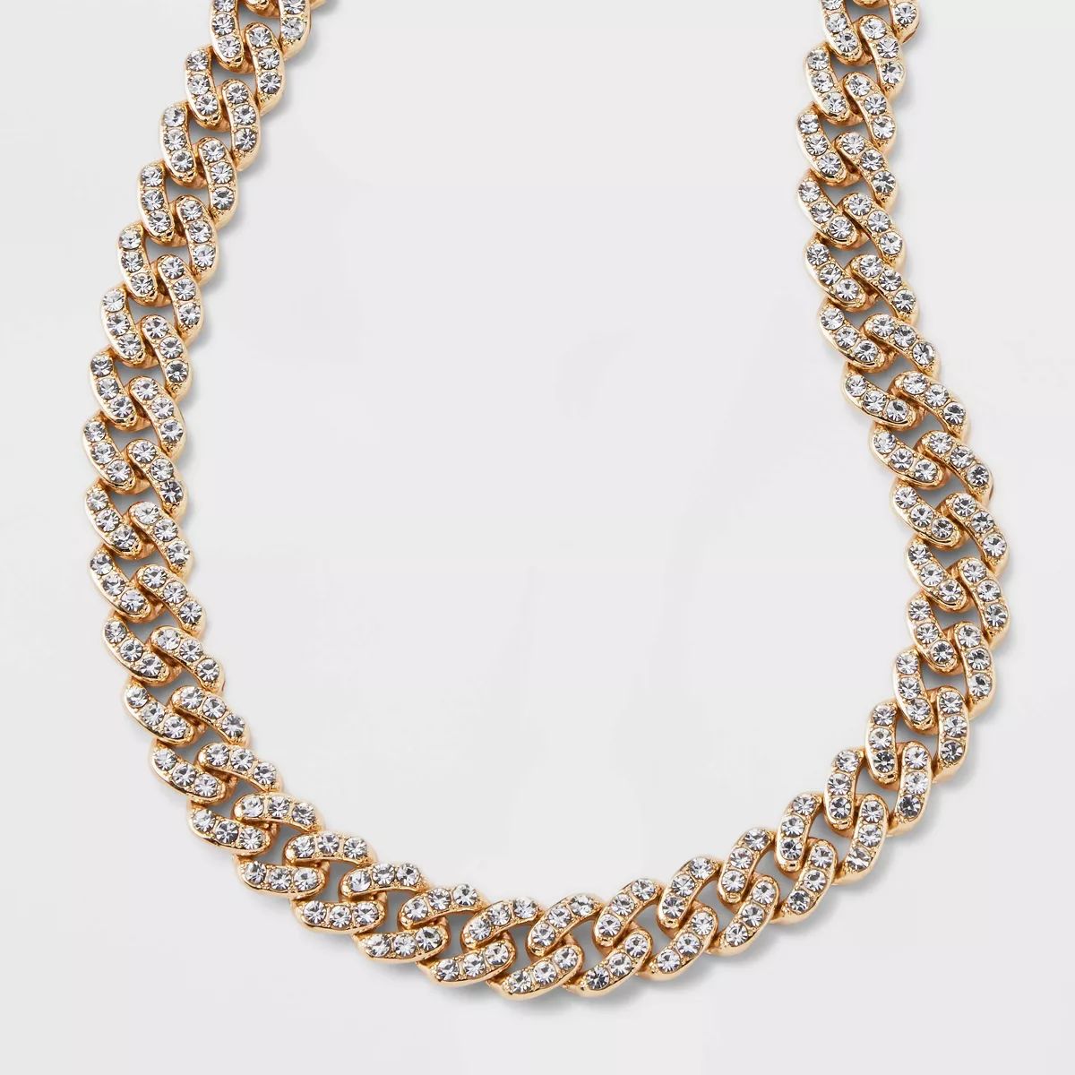 SUGARFIX by BaubleBar Gold and Crystal Curb Chain Necklace - Gold | Target