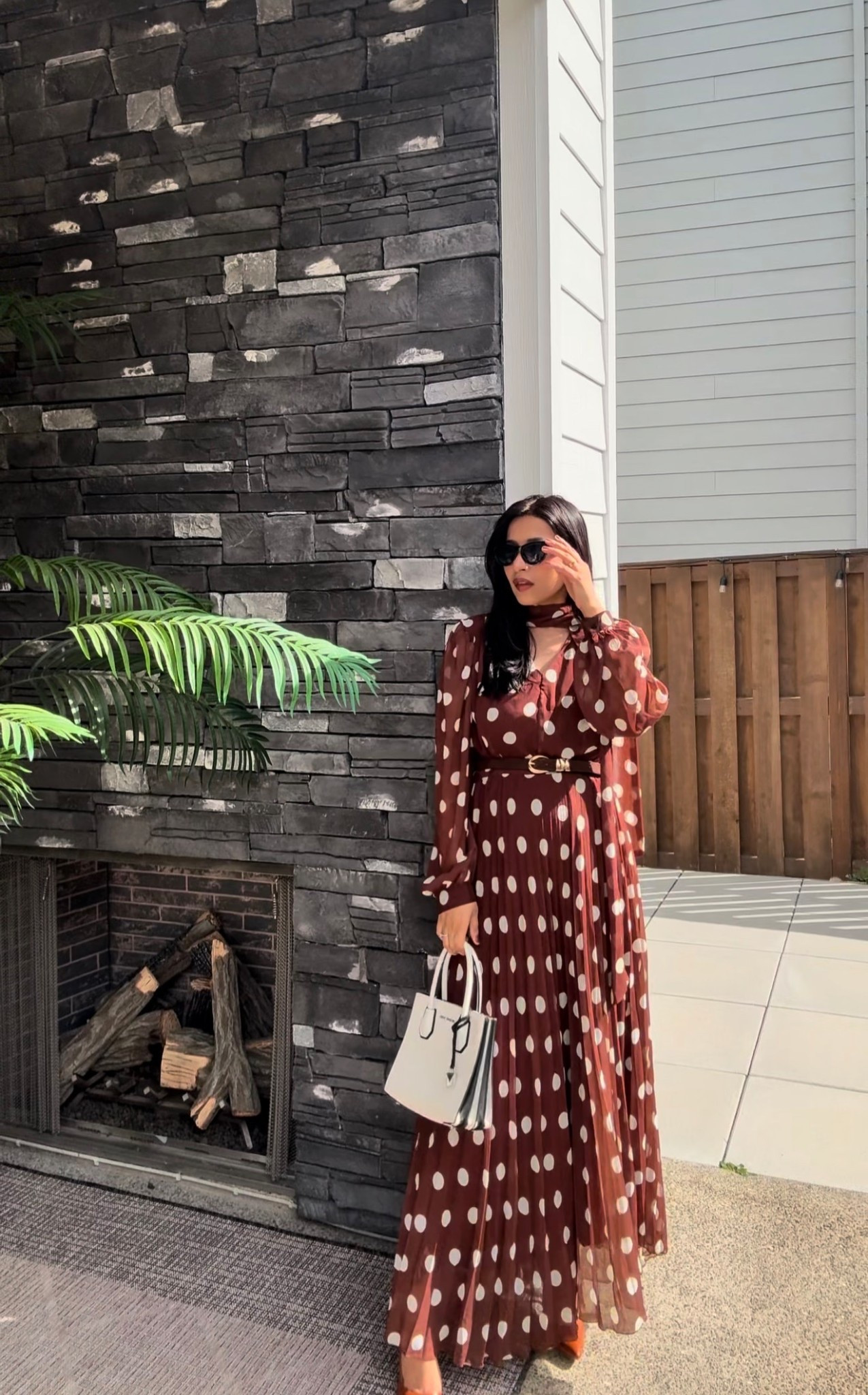 Polka dot dress , brown dress , maxi dress , full sleeve maxi dress 

#LTKSpringSale #LTKootd #LTKPetite