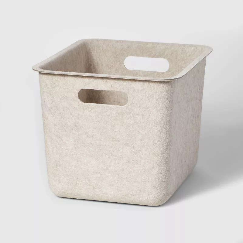 Tall Sliding Storage Bin Felt Heather Oatmeal - Brightroom™ | Target