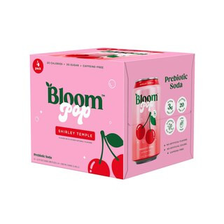 Bloom, Pop Prebiotic Soda, Shirley Temple, 4 ct, 12 oz | CVS Health