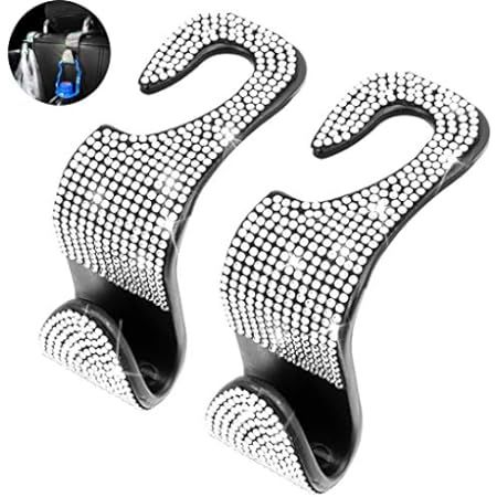 OTOSTAR Car Hooks, Handmade Bling Diamond Car Headrest Hangers Organizer Universal Auto Hooks Car Se | Amazon (US)