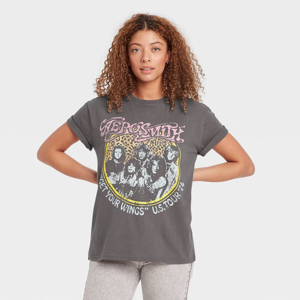 Women's Aerosmith Short Seeve Graphic T-Shirt - | Target