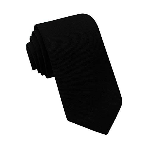 Kebocis Mens Solid Color Cotton Thin Necktie Skinny Tie for Men, Black | Amazon (US)