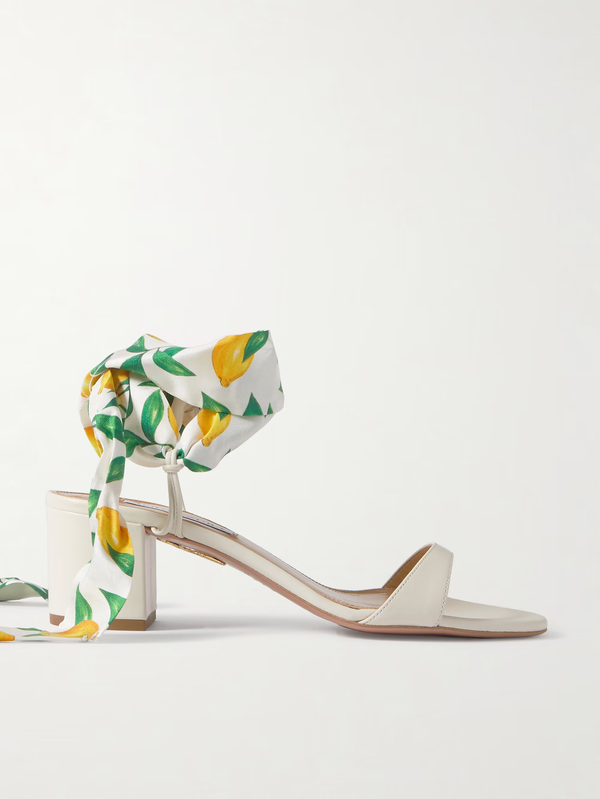 Twilly 50 printed silk twill-trimmed leather sandals | NET-A-PORTER (UK & EU)