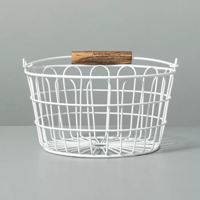 Wire Easter Basket with Handle White - Hearth & Hand™ with Magnolia | Target