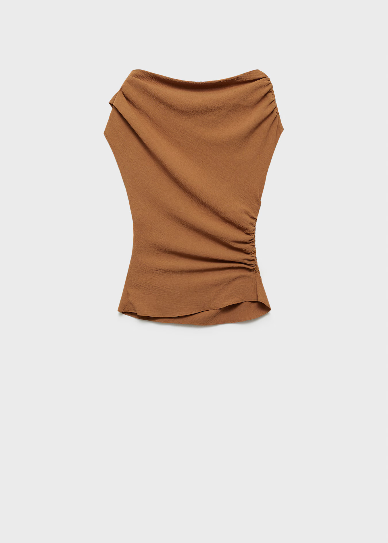 Asymmetric ruched top - Women | MANGO USA | Mango (US/MX/AU)