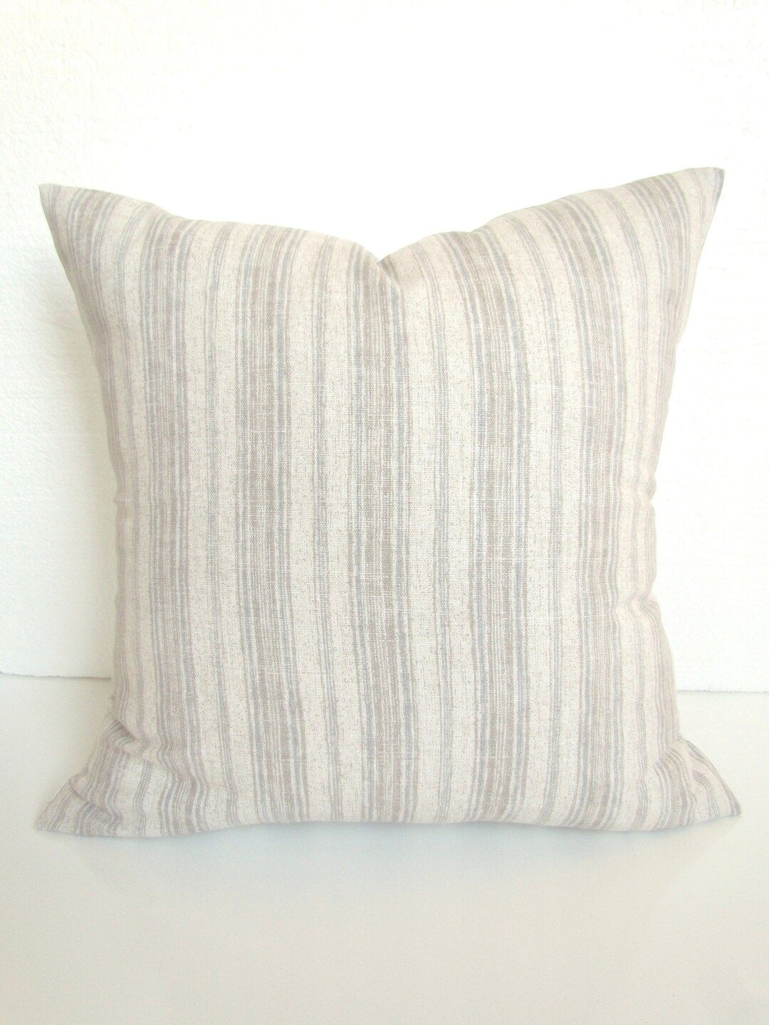 GRAY PILLOWS GREY Throw Pillow Covers Tan Pillows Grey Striped Decorative Pillow Covers Tan & Gre... | Etsy (US)