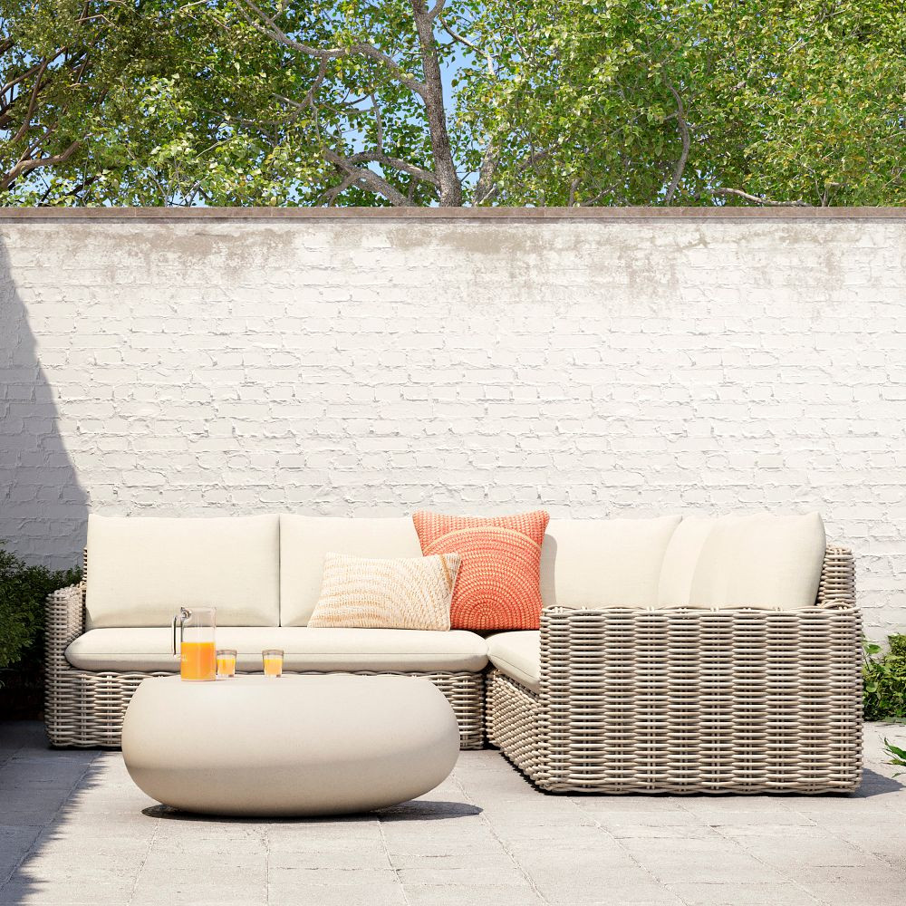 Westport Wicker Slim Profile Outdoor 3-Piece L-Shaped Sectional (97") | West Elm (US)