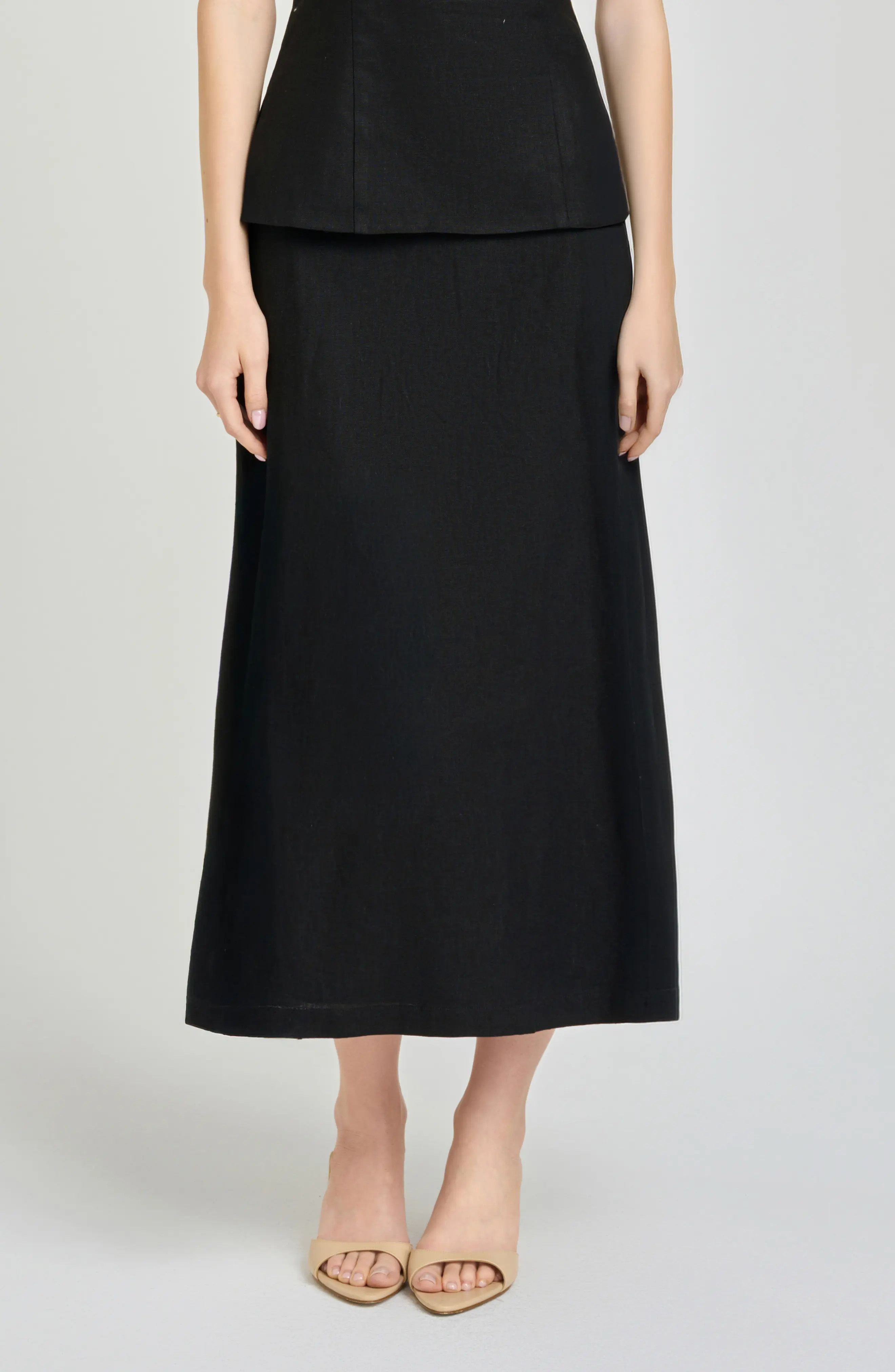x Hannah Lovey Porter Capri Linen Blend Midi Skirt (Nordstrom Exclusive) (Women) | Nordstrom | Nordstrom