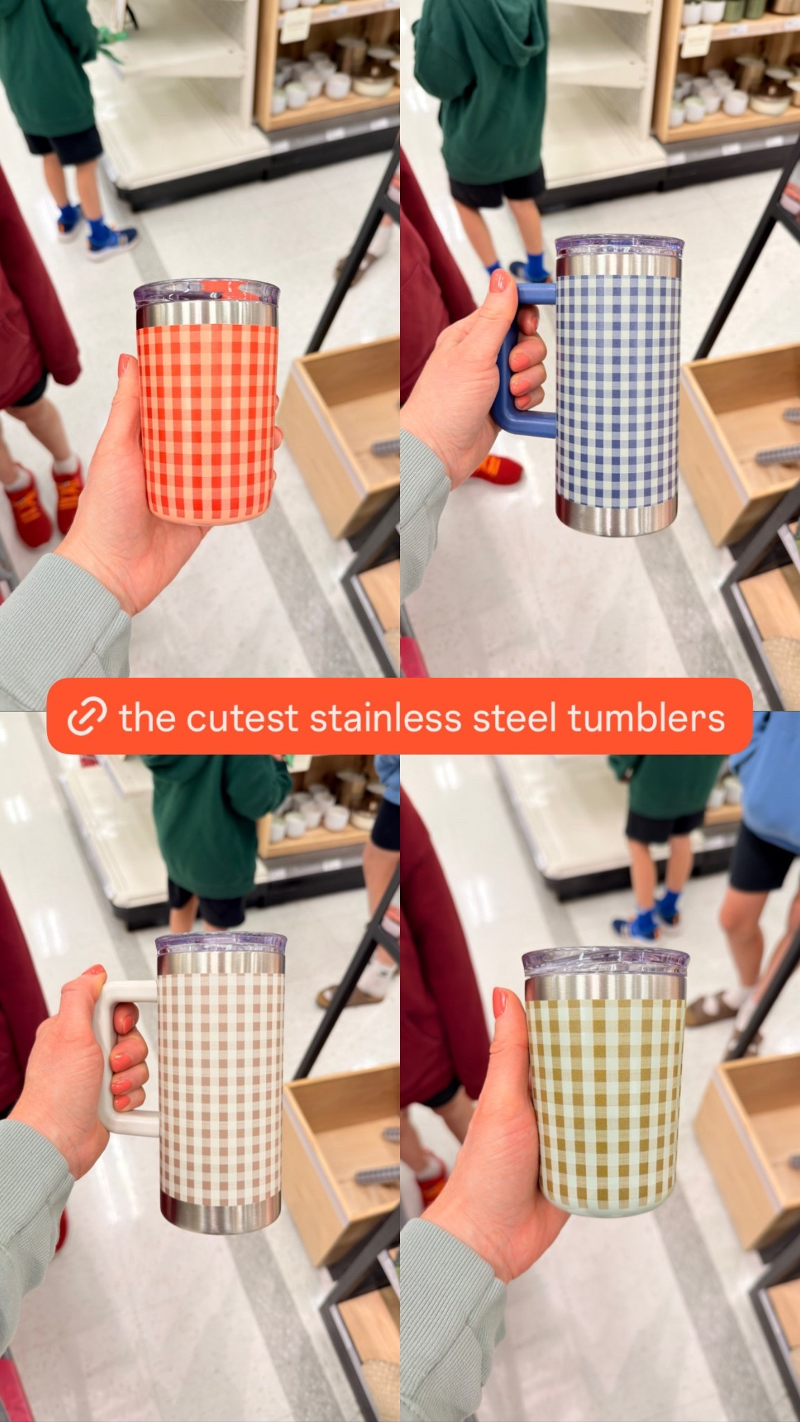 The cutest gingham stainless steel tumblers  

#LTKHome