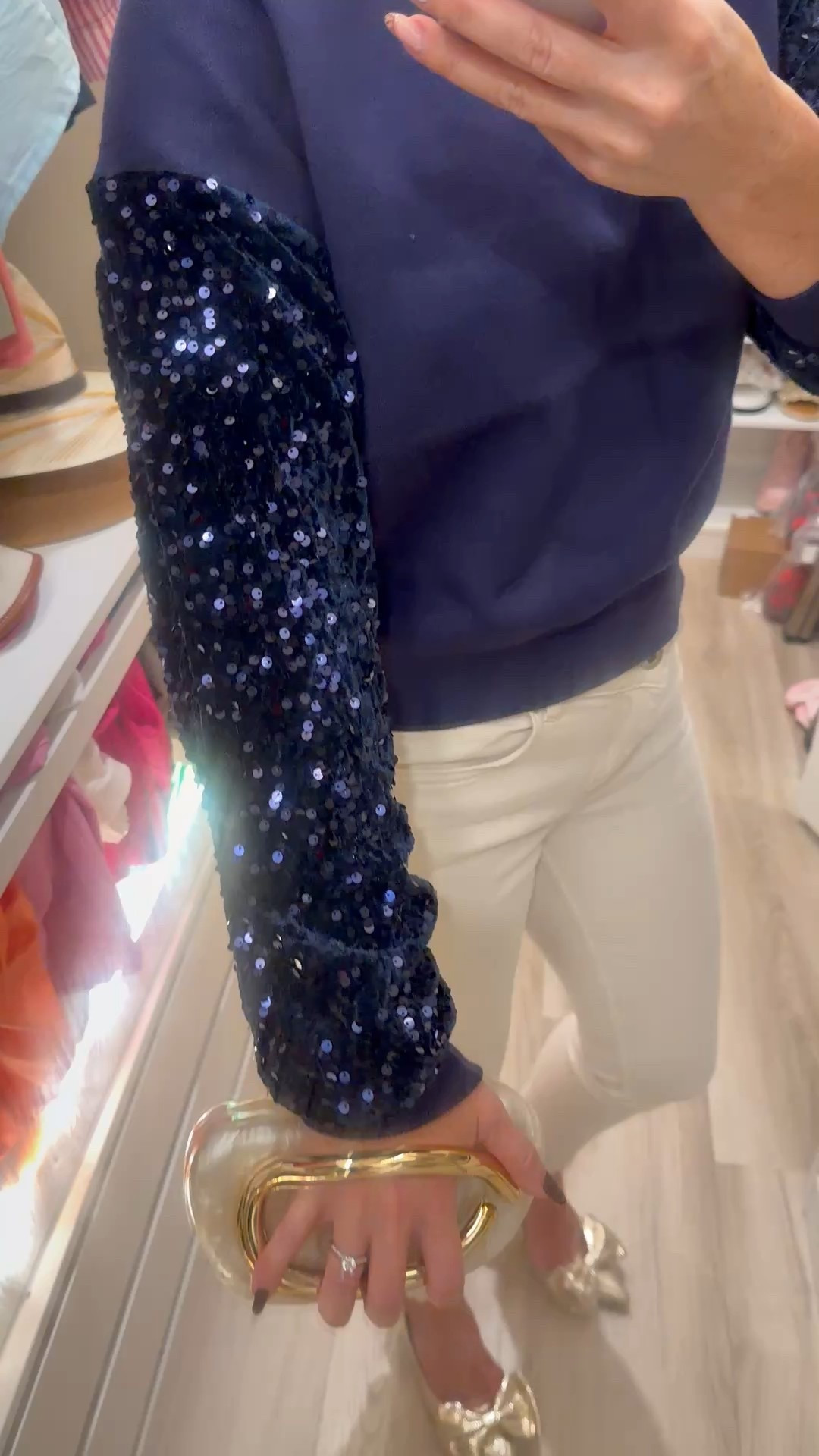 The cutest and the softest holiday sweat with sequins sleeves that are also soft on the outside and inside! Comes as 2-piece set with satin long skirt. Also comes in other colors! 

#LTKFindsUnder50 #LTKgrwm #LTKHoliday